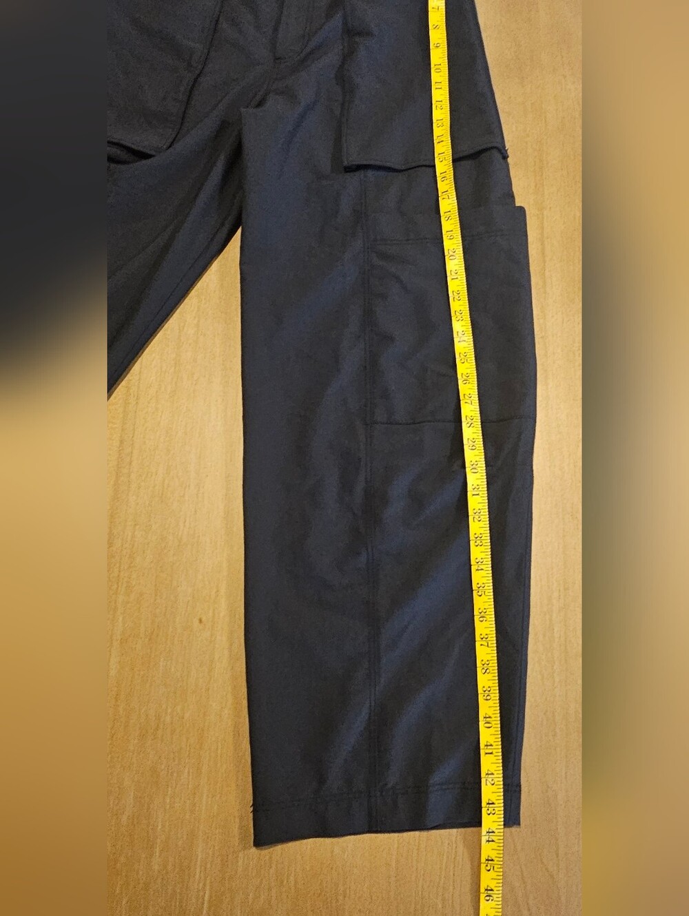 Zara Navy Cargo Wide Leg Pants Size M | High Rise Utility Trousers | 31" Inseam - Picture 8 of 11